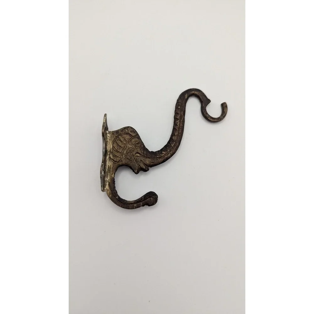 Vintage Elephant Trunk Wall Hook Bronze Metal Decorative Coat Hat Hanger India